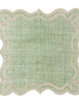 Tovaglietta americana quadrata smerlata, verde, 36x36 cm. Blanc Mariclò