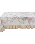 Tovaglia con gala e rose, 180x280 cm. Blanc Mariclò