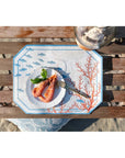 Tovaglietta americana con pesci e coralli, in vinile, 44x34 cm. Blanc Mariclò