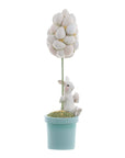 Decoro alberello di Pasqua con coniglietto, 3 decori assortiti. Blanc Mariclò