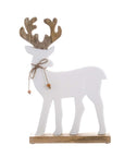 Decoro Renna, in legno sbiancato e lucido, 31x6x43 cm. Blanc Mariclò