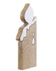 Decoro Candela, misura piccola, in legno, 10x2x26cm. Blanc Mariclò