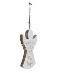 Set 2 decori Angelo legno lucido bianco Blanc Mariclò