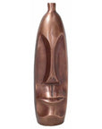 Vaso volto "Moai", H.46 in ceramica, colore rame. Tognana