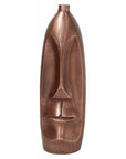 Vaso volto "Moai", H.35 in ceramica, colore rame. Tognana