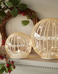 Sfera trasparente con perline e led, D.15 cm. Tognana