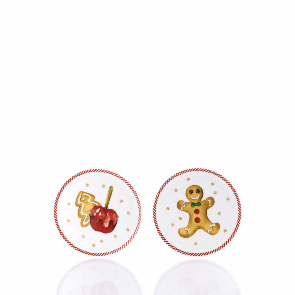 Set di 6 sottobicchieri rotondi in ceramica con cupcake natalizi per Set di 6 sottobicchieri rotondi in ceramica con cupcake natalizi per