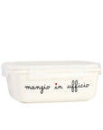 Contenitore ermetico misura L in gres decoro "Mangio in ufficio". Simple day
