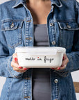 Contenitore ermetico misura M in gres decoro "Metto in frigo". Simple day