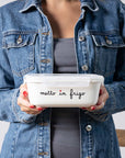 Contenitore ermetico misura L in gres decoro "Metto in frigo". Simple day