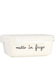 Contenitore ermetico misura M in gres decoro "Metto in frigo". Simple day