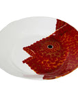Bolo basso, Linea Corallo, decoro scorfano, in ceramica. Virginia Casa