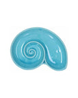 Piatto conchiglia, colore turchese, in ceramica. 18x25 cm. Tognana