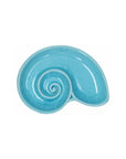 Piatto conchiglia, colore turchese, in ceramica. 14x20 cm. Tognana