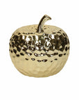 Mela decorativa, Linea Home decor voila, colore oro martellato, H. 14 cm. Tognana