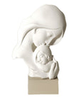 Scultura maternità face, H. 34 cm., bianco base nocciola. Bongelli