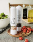 Macina sale elettrico bianco decoro "Sale in tavola". Simple day