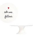 Alzata per dolci in gres decoro "Solo una fettina". Simple day