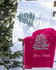 Coppia spugna natalizie ricamo Albero di Natale, 2 colori assortiti. Blanc Mariclò