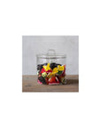 Barattolo in vetro borosilicato decoro "Caramelle" trasparente con scritta in nero. Simple day