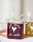 Bottiglia aceto in vetro borosilicato decoro "Un goccio di aceto". Simple day
