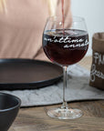 Set 2 calici vino decoro "Un'ottima annata", trasparente con scritta in bianco. Simple day