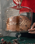 Campana in vetro decoro "Buon Natale" in oro diametro 24.5cm. Simple day