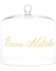 Campana in vetro decoro "Buon Natale" in oro diametro 24.5cm. Simple day