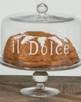 Campana in vetro decoro "Il dolce" in bianco diametro 28.5cm. Simple day