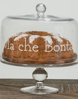 Campana in vetro decoro "Ma che bontà" in bianco diametro 24.5cm. Simple day