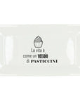 Piatto rettangolare piccolo Linea Ceramica Kitchen Cool colore bianco. Tognana Porcellane