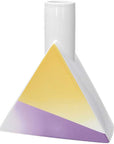 Vaso bottiglia triangolo, Linea Pastel, in ceramica multicolor, H. 23 cm. Tognana