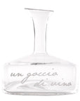 Decanter in vetro decoro "Un goccio di vino" 1,2lt., trasparente con scritta in bianco. Simple day