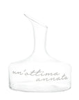 Decanter in vetro decoro "Un'ottima annata" 1,2lt., trasparente con scritta in bianco. Simple day