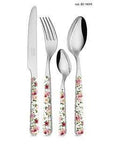 Cucchiaio Linea ROSES acciaio inossidabile, con manico rose rosa e gialle. Neva Posate