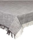 Tovaglia con frange, Linea Volterra, 150x300cm. colore grigio. Tognana