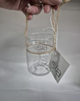 Set 3 vasetti vetro con juta, albero, stella e cuore a rilievo. Sia Home Fashion
