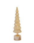 Decoro pino glitter Twist, colore oro, con movimento e led, H.40,5 x D. 9 cm. EDG