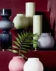 Vaso tubolare, Linea Wetube, in vetro verde, H. 35 cm. Tognana