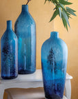 Vaso "Crash" blu, H.40 in vetro. Tognana