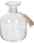 Vaso/bottiglia "Cardinal" trasparente, H.17 in vetro con nappa. Tognana
