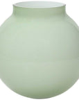 Vaso palla, Linea Wetube, in vetro verde, H. 14 cm. Tognana