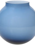 Vaso palla, Linea Wetube, in vetro ottanio, H. 14 cm. Tognana
