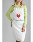 Grembiule lino decoro "Mamma in cucina" 70x85 cm. Simple day
