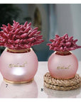 Lampada sfera grande anemone, colore fucsia, in porcellana Capodimonte. Melaverde