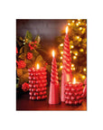 Candela Conica Lux Fire, colore rosso, H. 20 cm. Tognana