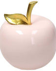 Mela decorativa, Linea Home decor apple, colore rosa e oro, H. 10 cm. Tognana