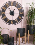Orologio Rotondo, in Metallo, colore nero/legno. Tognana
