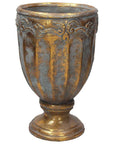 Vaso/coppa, "Ottomann" H.28 in cemento, oro anticato. Tognana