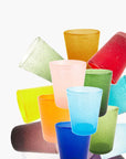 Bicchiere acqua "Memento" in vetro, colore blue elettrico, set 6 pz. Serafino Zani
